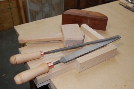 Chisel handles maple mallet shooting board