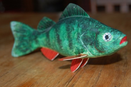 carved wooden fish decoy