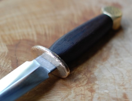 1095 steel dagger with wenge handle and bronze fittings