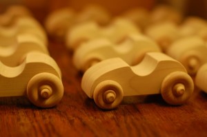 handmade wooden toy cars for birthday party